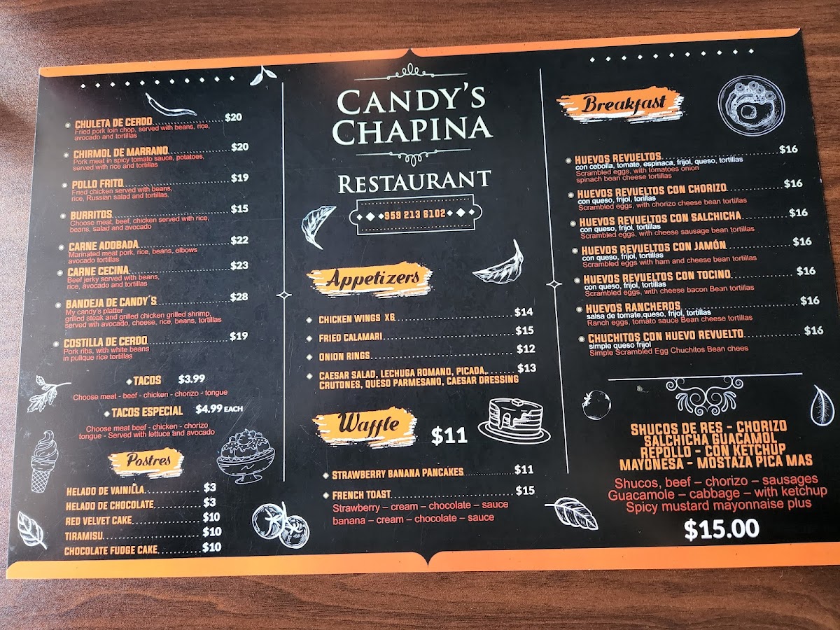 Candy's Chapina Restaurant Photo Menu 3