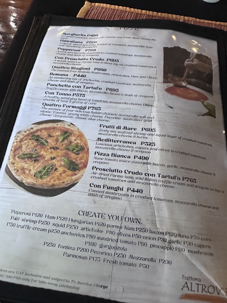 Trattoria Altrove Moalboal Photo Menu 1