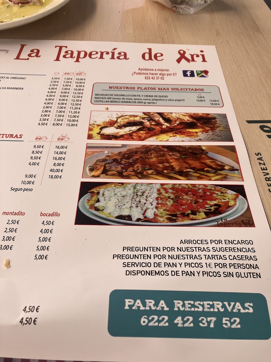 Restaurante La tapería de Ari Photo Menu 10