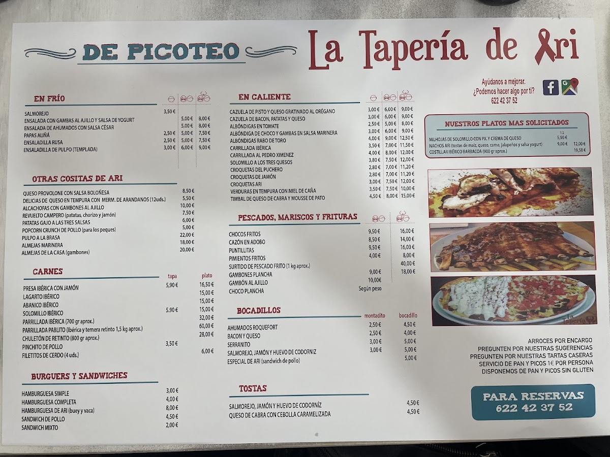 Restaurante La tapería de Ari Photo Menu 2