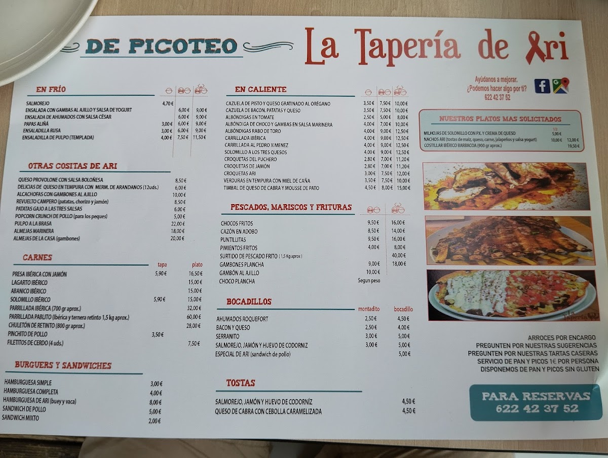 Restaurante La tapería de Ari Photo Menu 4