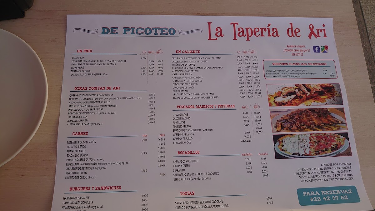Restaurante La tapería de Ari Photo Menu 5