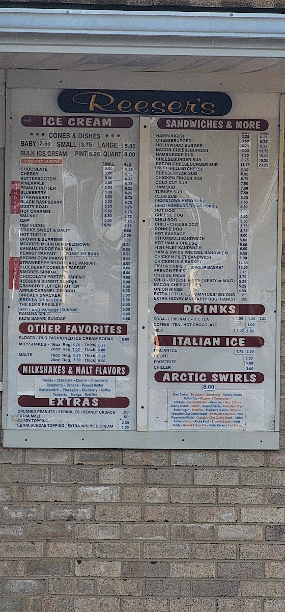 Reesers' Soft Ice Cream Photo Menu 3