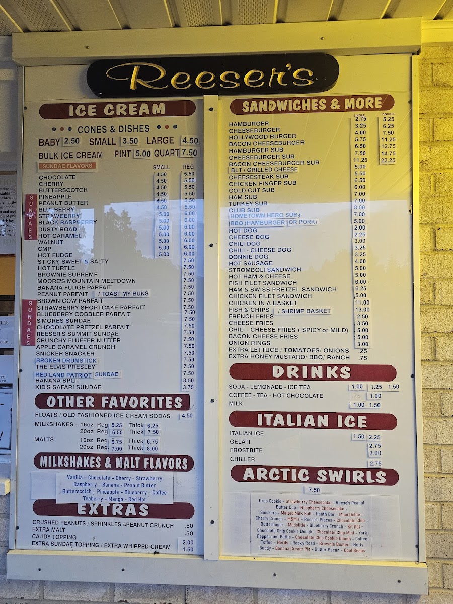 Reesers' Soft Ice Cream Photo Menu 4