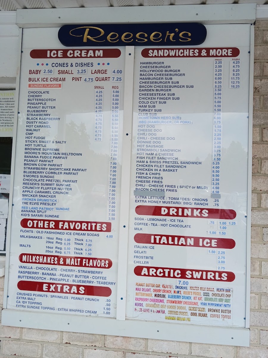 Reesers' Soft Ice Cream Photo Menu 6