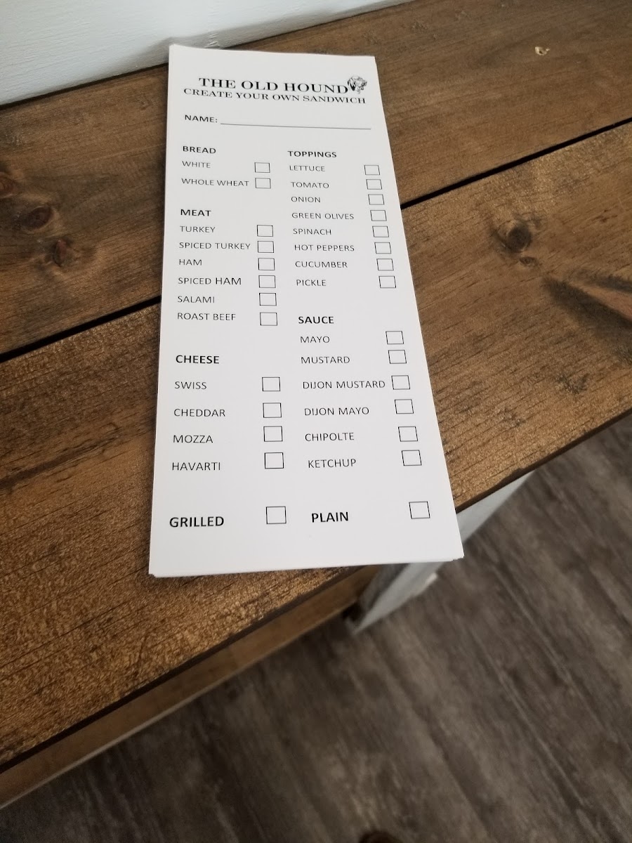 The Old Hound Photo Menu 6