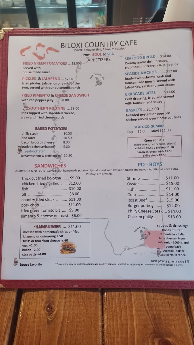 Biloxi Country Café Photo Menu 4