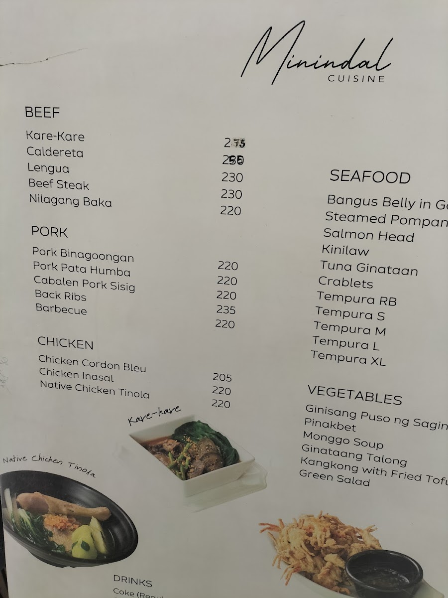 Minindal Cuisine Photo Menu 2