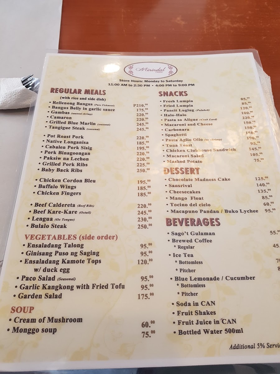 Minindal Cuisine Photo Menu 3