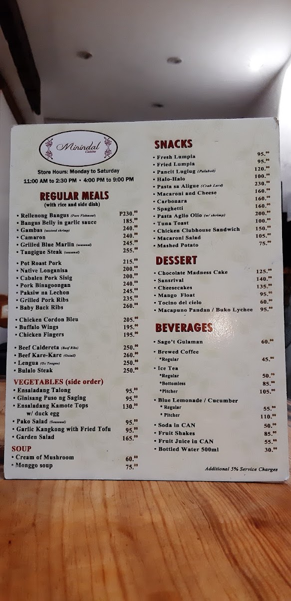 Minindal Cuisine Photo Menu 6