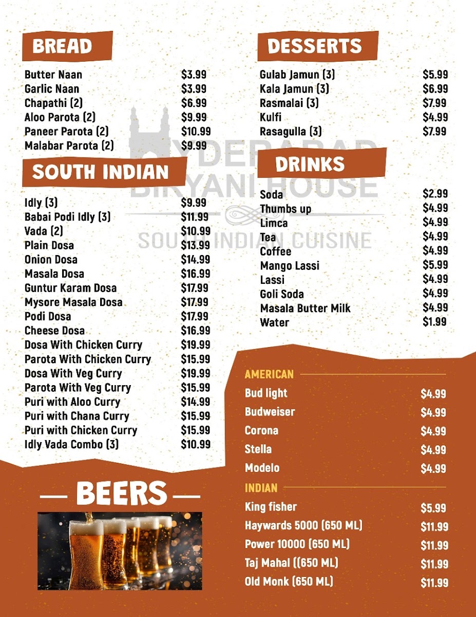 Hyderabad Biryani House Niagara Photo Menu 2