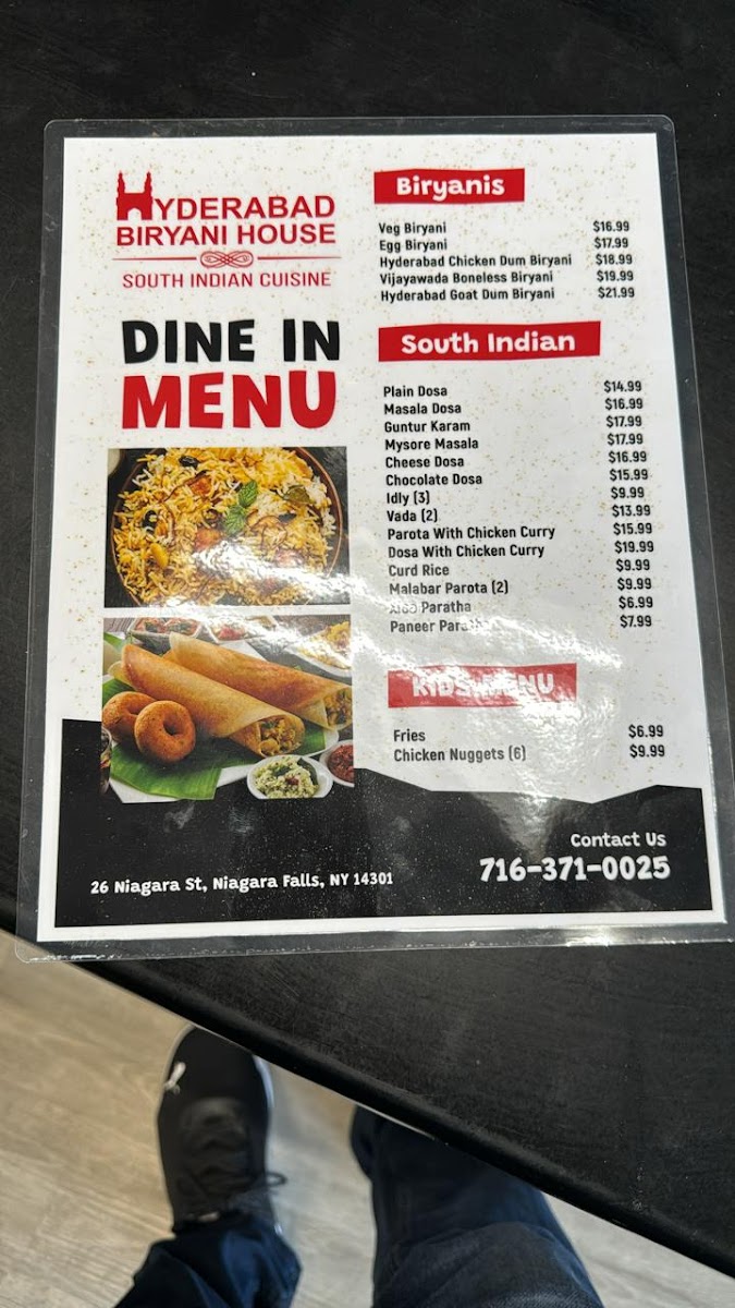 Hyderabad Biryani House Niagara Photo Menu 4
