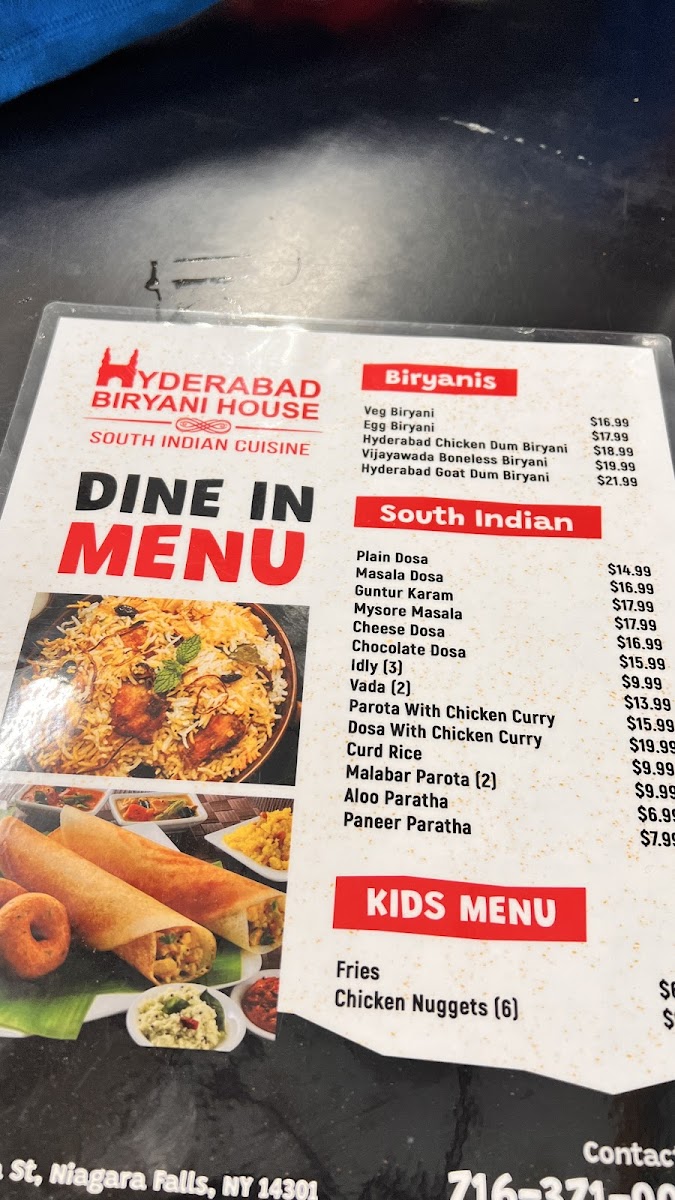 Hyderabad Biryani House Niagara Photo Menu 7