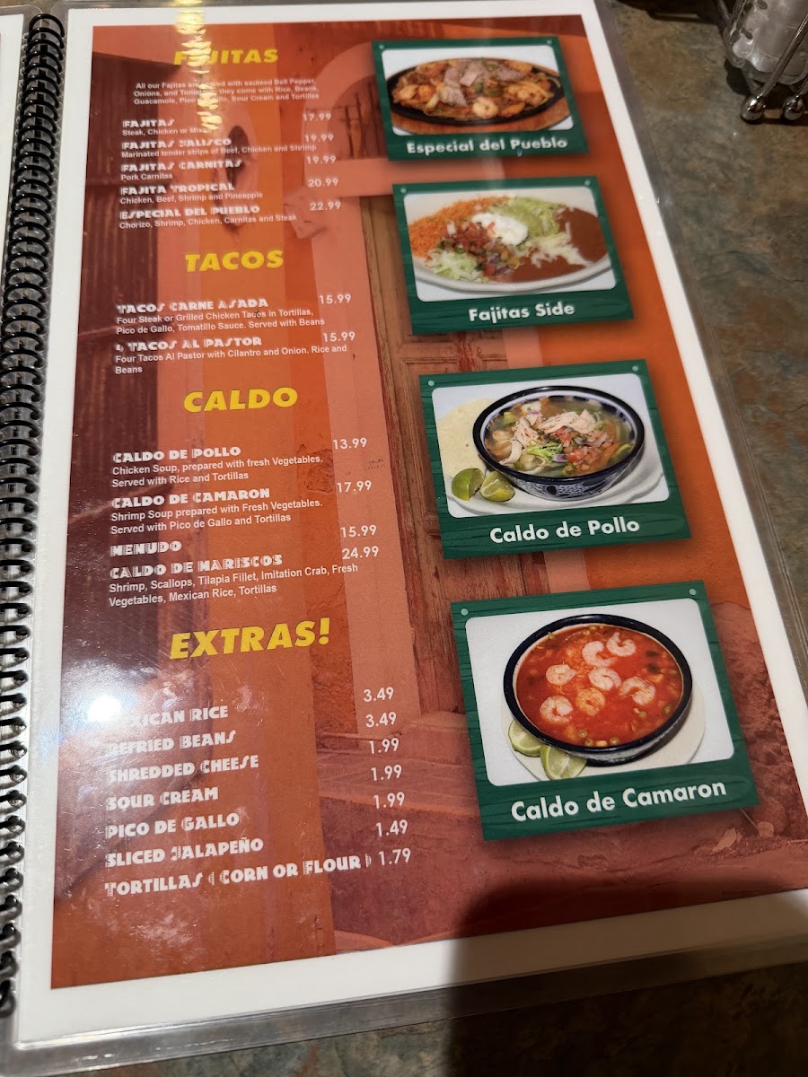 Pueblo Mexican Restaurant Photo Menu 2