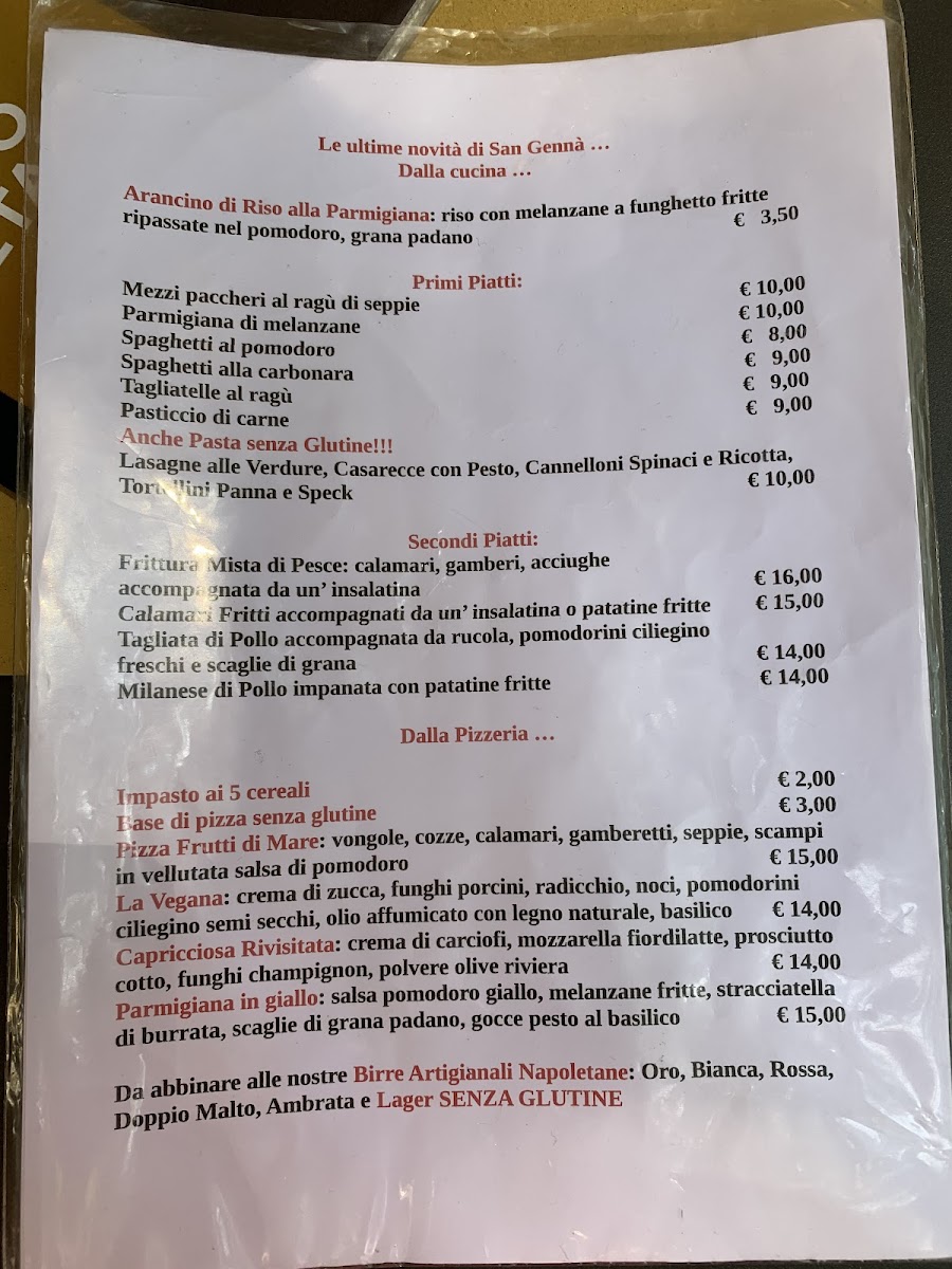 San Genna' Pizzeria Napoletana Photo Menu 4
