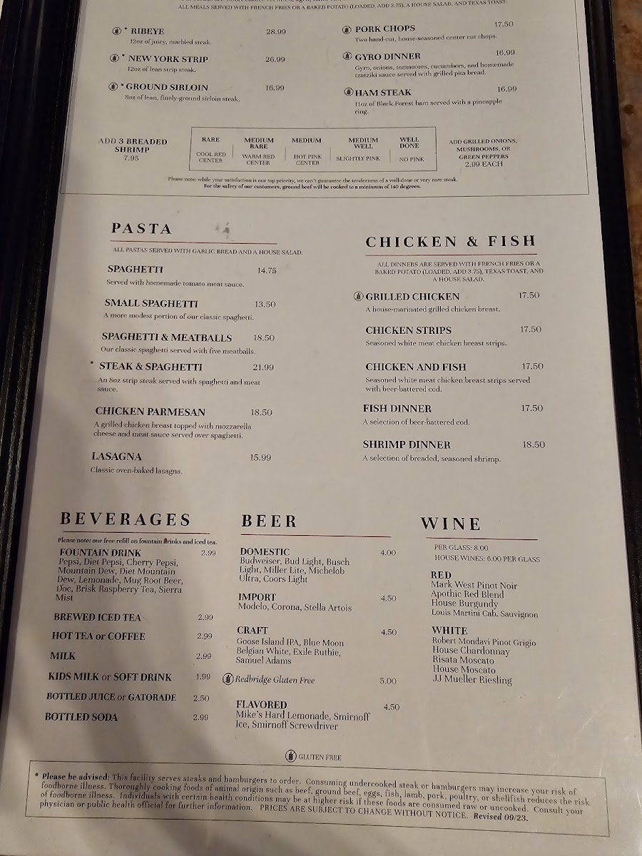 George & Nick's Pizza & Steakhouse Photo Menu 1