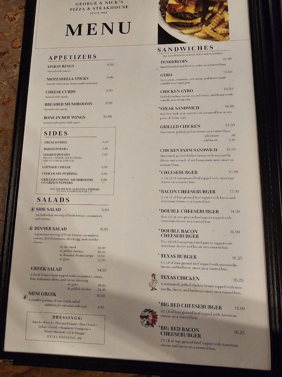 George & Nick's Pizza & Steakhouse Photo Menu 4
