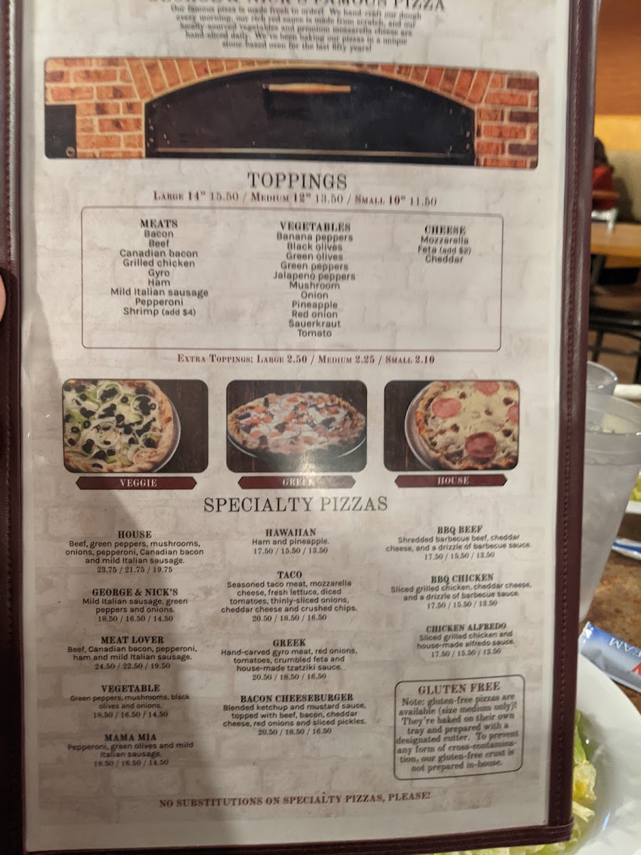George & Nick's Pizza & Steakhouse Photo Menu 9