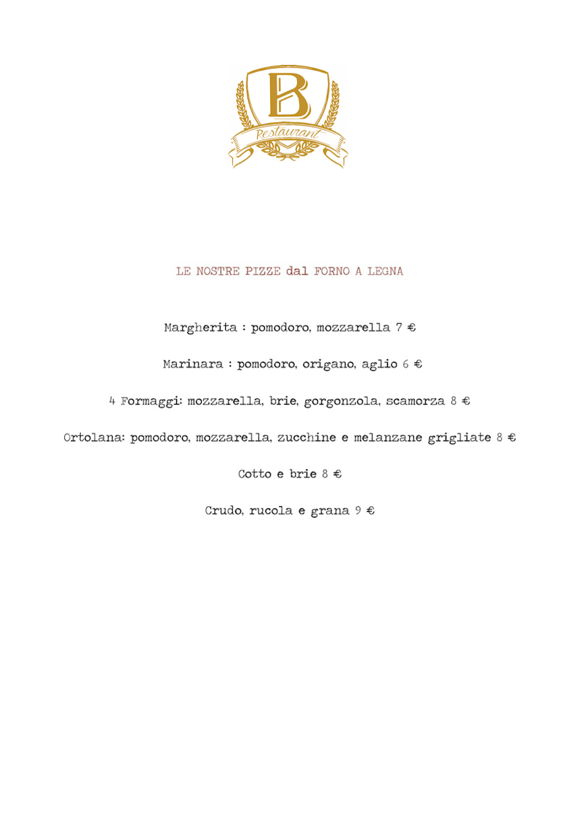 B Restaurant Photo Menu 6