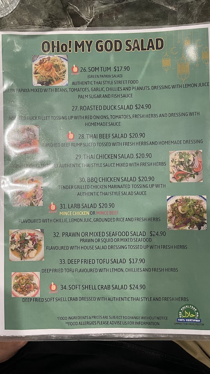 Ummah Thai Melton Photo Menu 1
