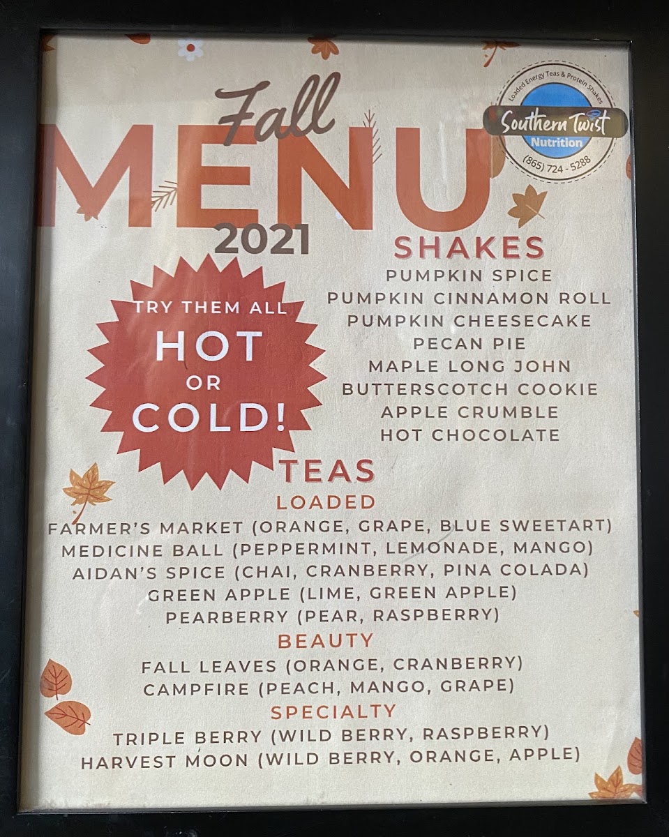 Southern Twist Nutrition Photo Menu 1