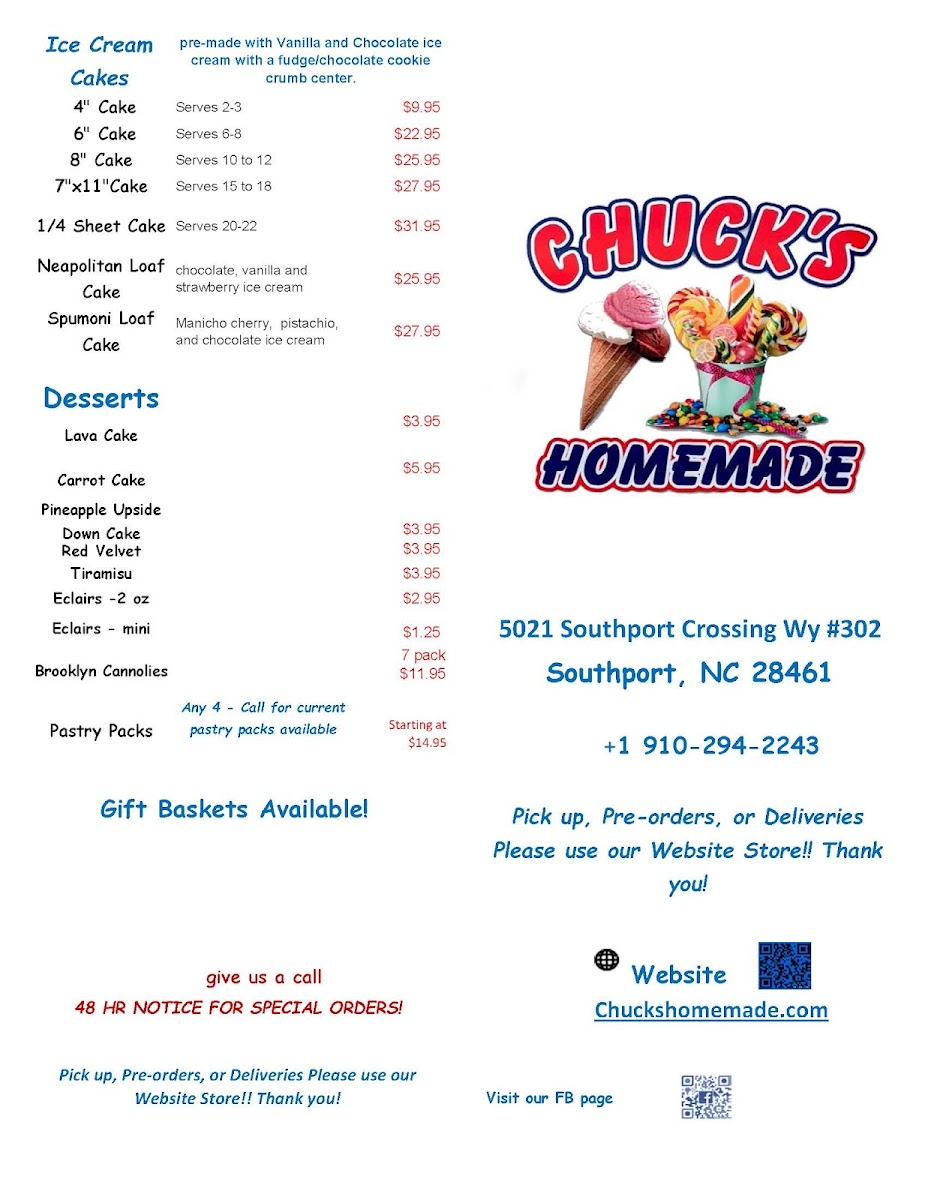 Chuck's Homemade Photo Menu 1