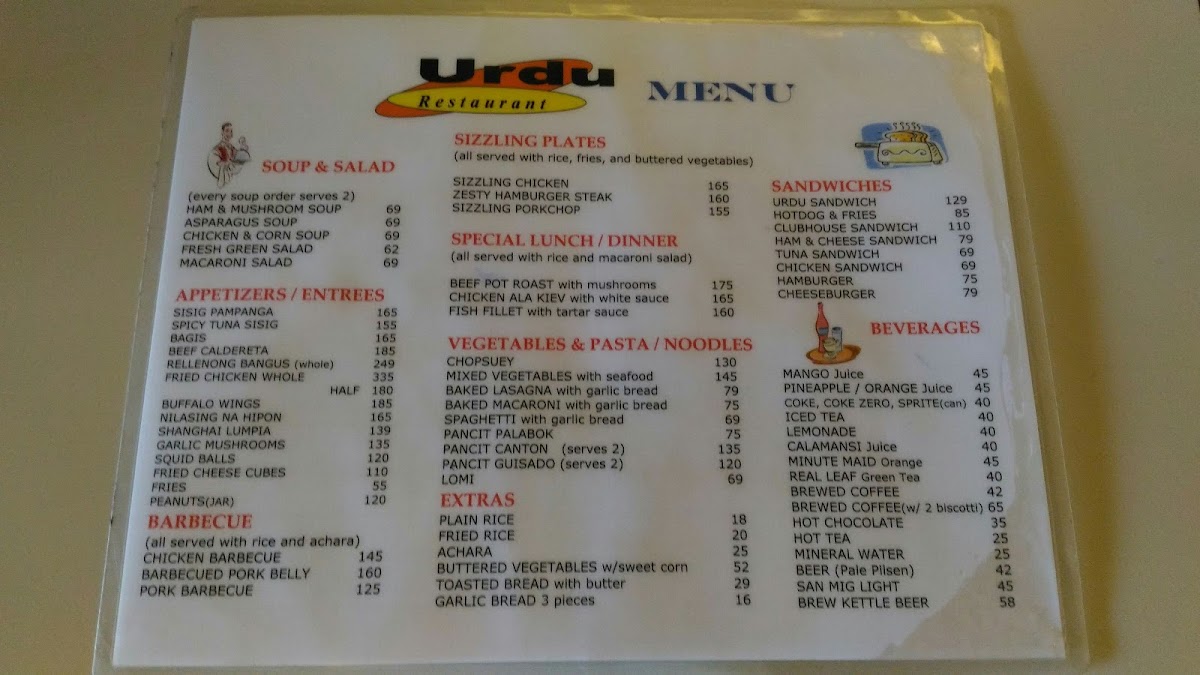 Urdu Restaurant & Bakeshop (Main store) Photo Menu 5