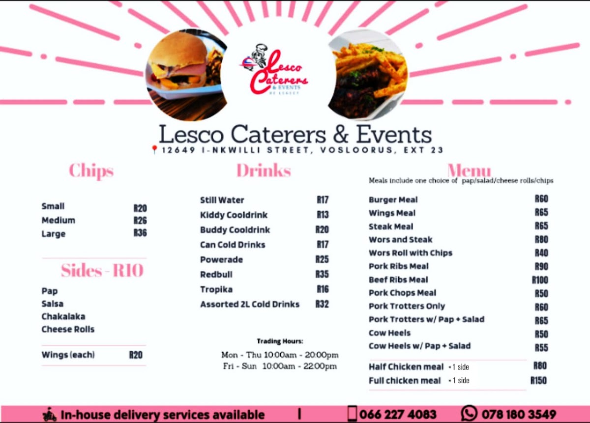Lesco Caterers & Events Photo Menu 10