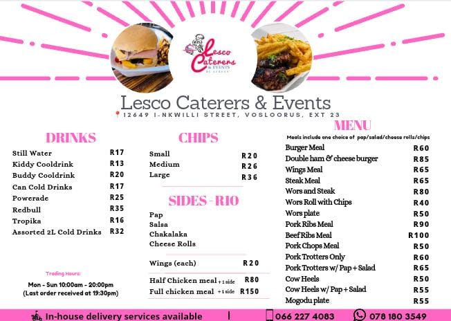 Lesco Caterers & Events Photo Menu 8
