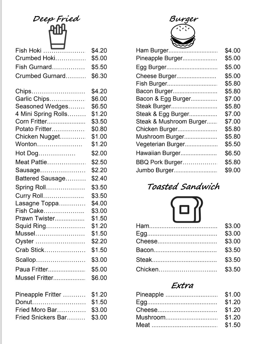 【Hamilton】Happy Takeaway Photo Menu 1