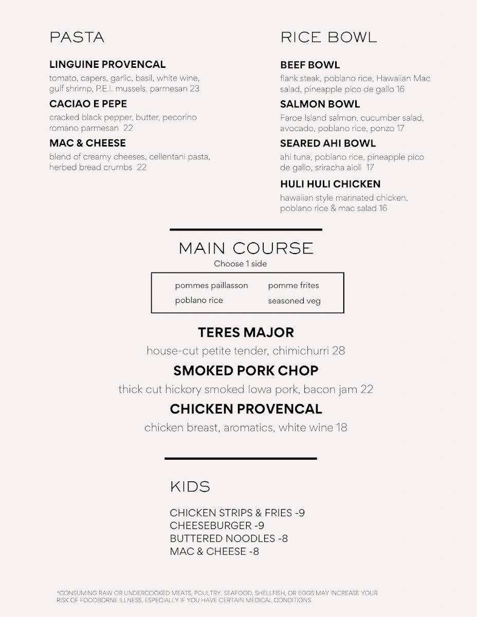 Surf Galley Photo Menu 2