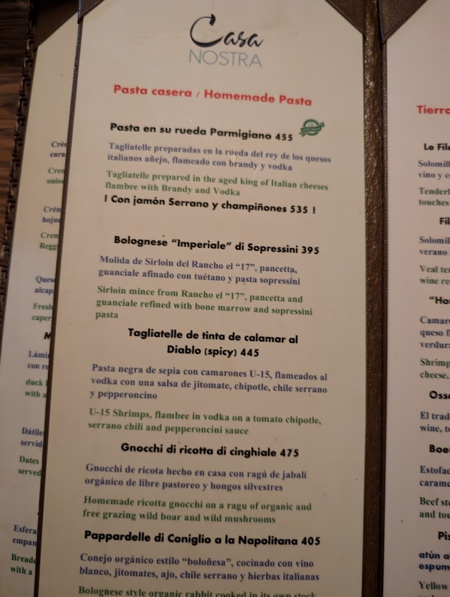 Casa Nostra Restaurant, Terrace and Rooftop Photo Menu 10