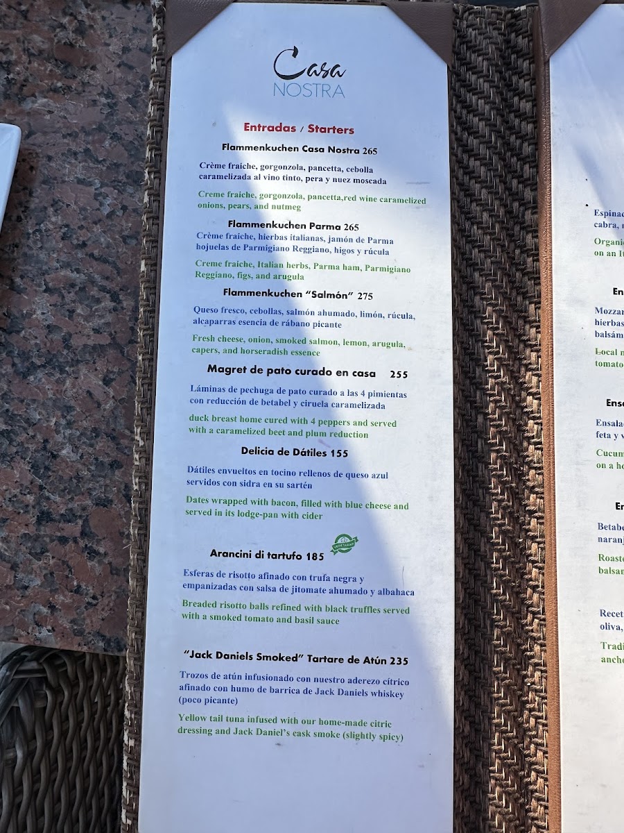 Casa Nostra Restaurant, Terrace and Rooftop Photo Menu 3