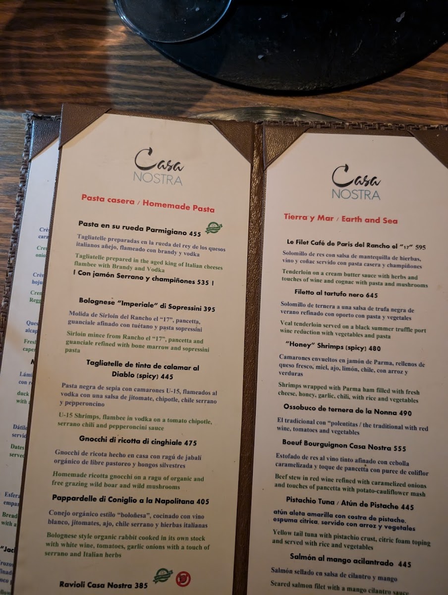 Casa Nostra Restaurant, Terrace and Rooftop Photo Menu 8