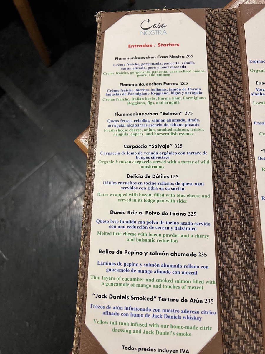 Casa Nostra Restaurant, Terrace and Rooftop Photo Menu 9