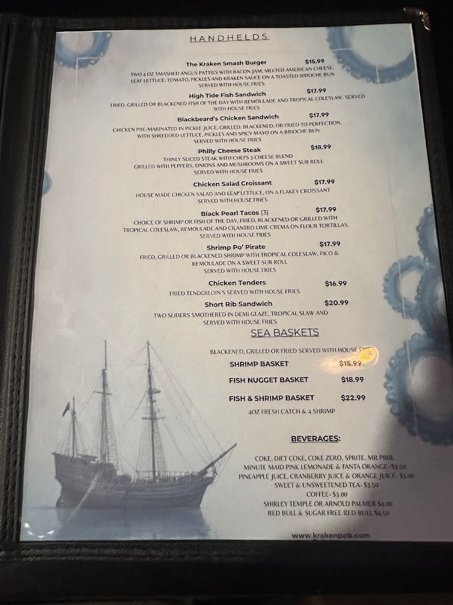 The Kraken Photo Menu 4