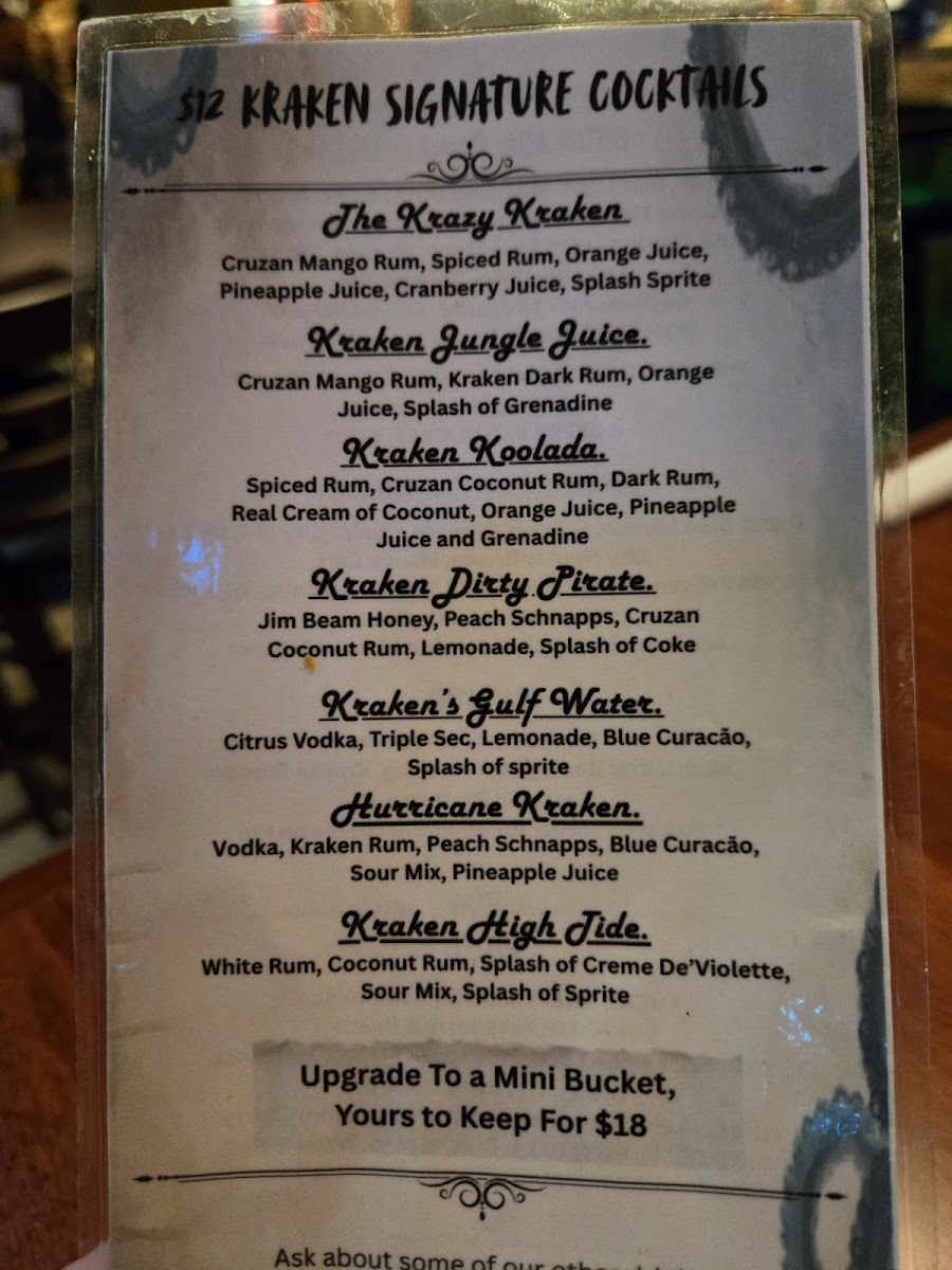 The Kraken Photo Menu 8