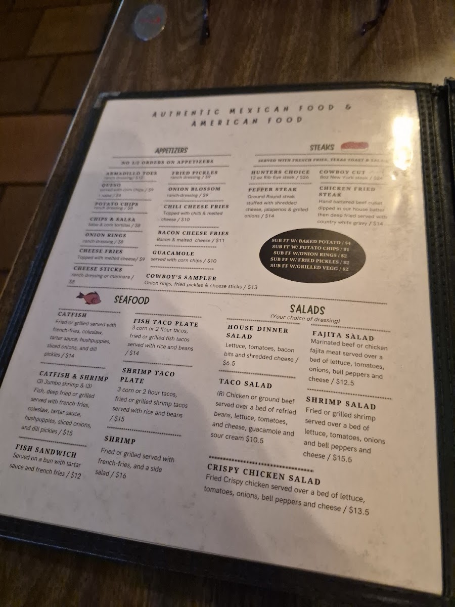 Cowboy's Restaurant Photo Menu 2