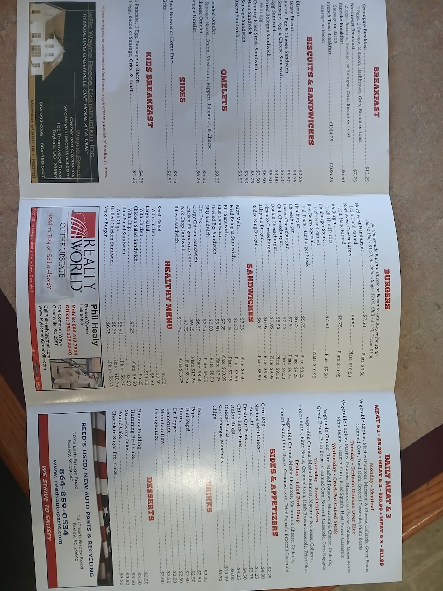 North West Grill Photo Menu 1