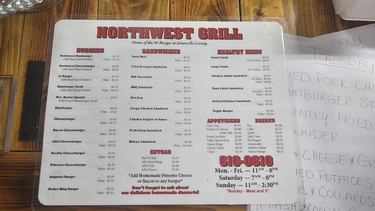 North West Grill Photo Menu 3