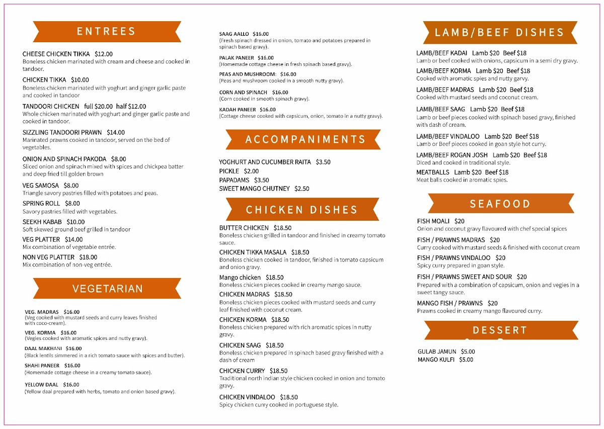 ASHOKA INDIAN RESTAURANT( bundamba), IPSWICH Photo Menu 3