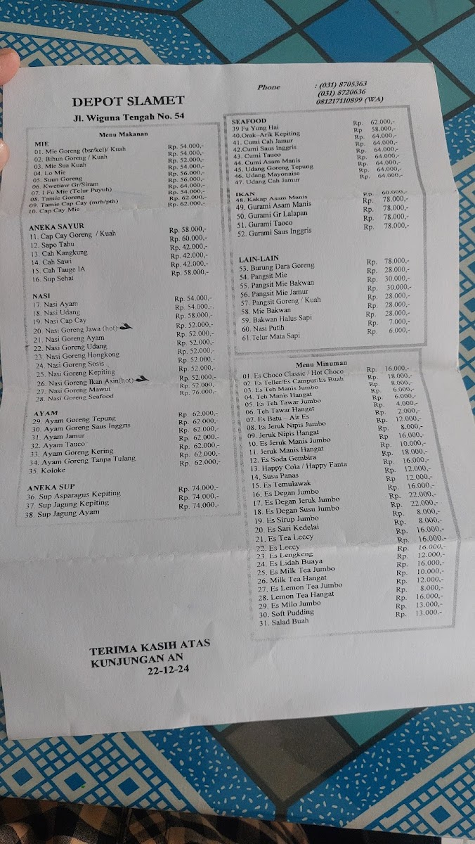 Depot Slamet Photo Menu 1