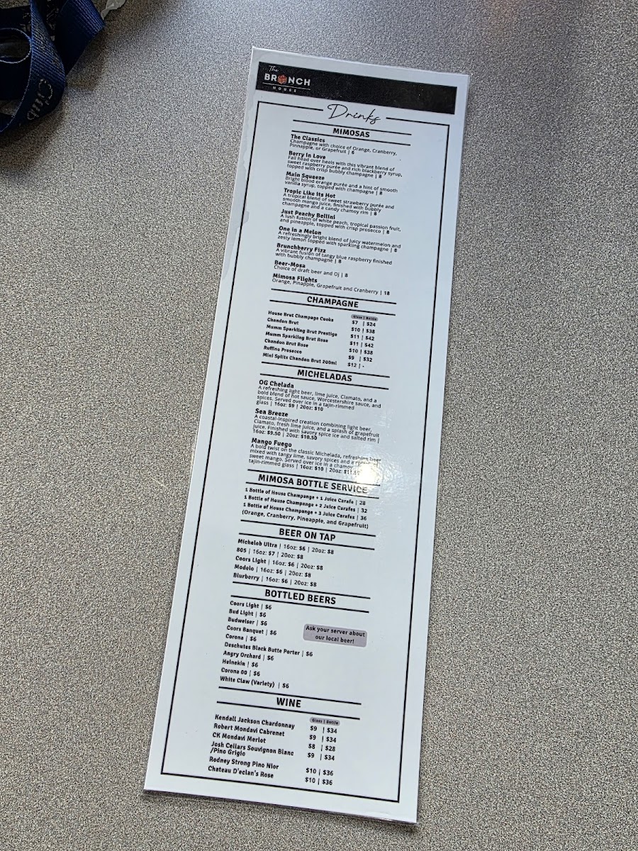 The Brunch House Photo Menu 1