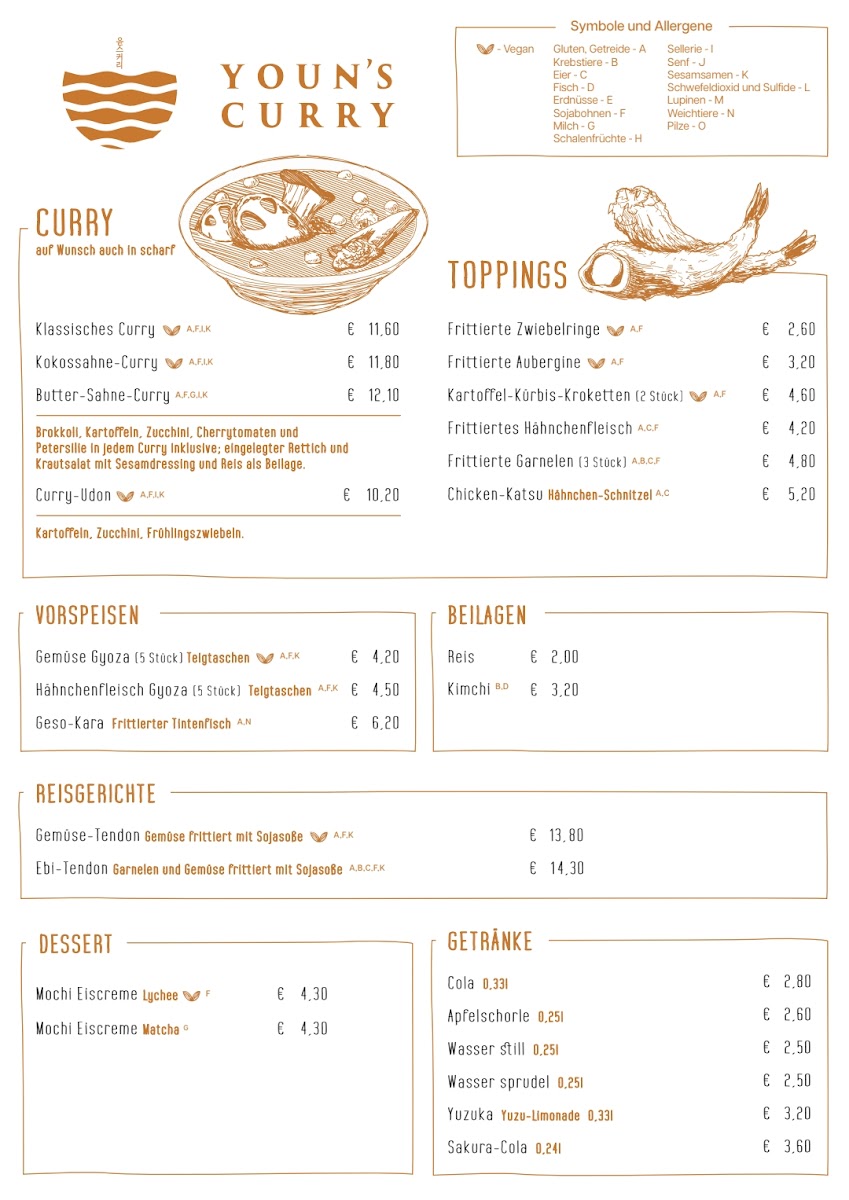 Youn's Curry Photo Menu 1