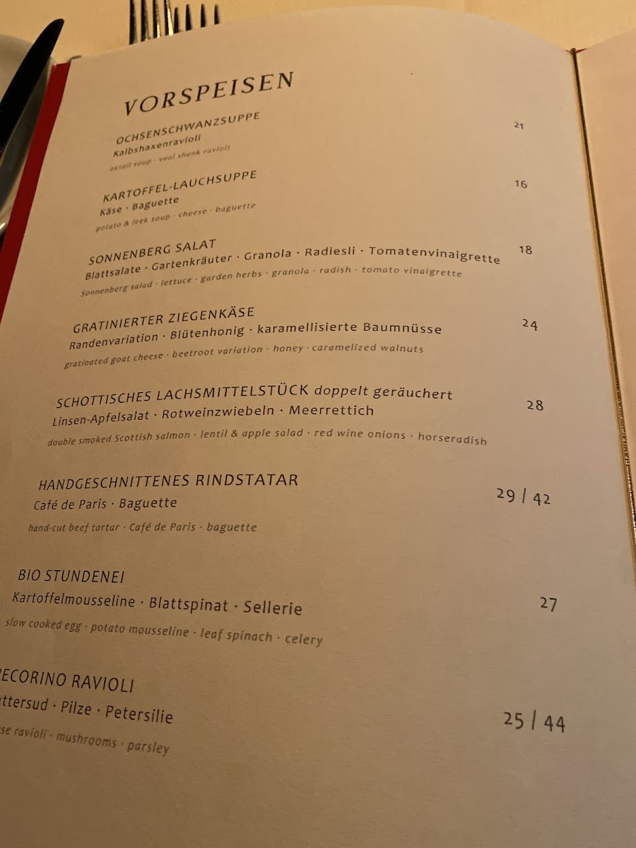 Restaurant Sonnenberg Photo Menu 3