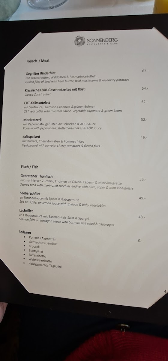 Restaurant Sonnenberg Photo Menu 6