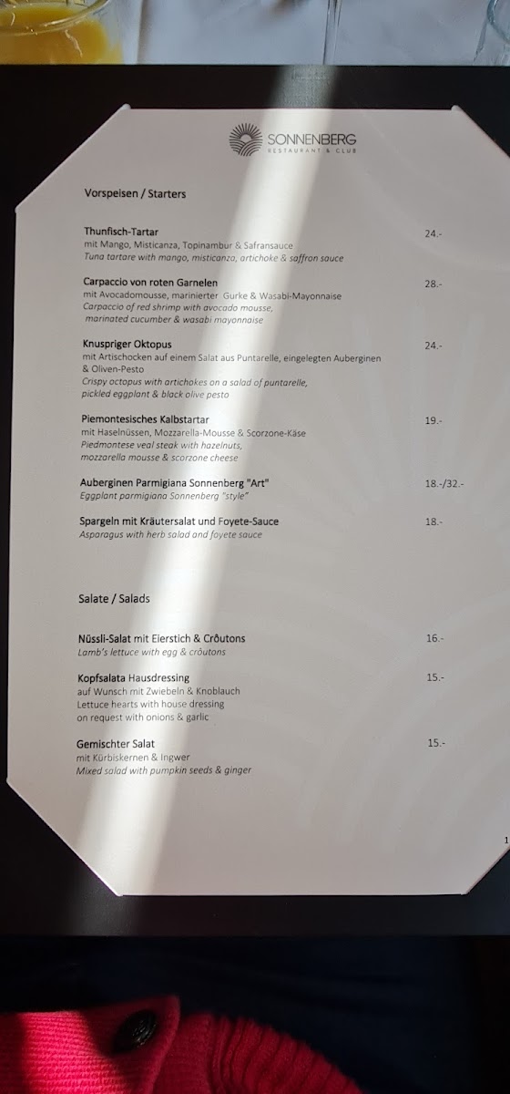 Restaurant Sonnenberg Photo Menu 8
