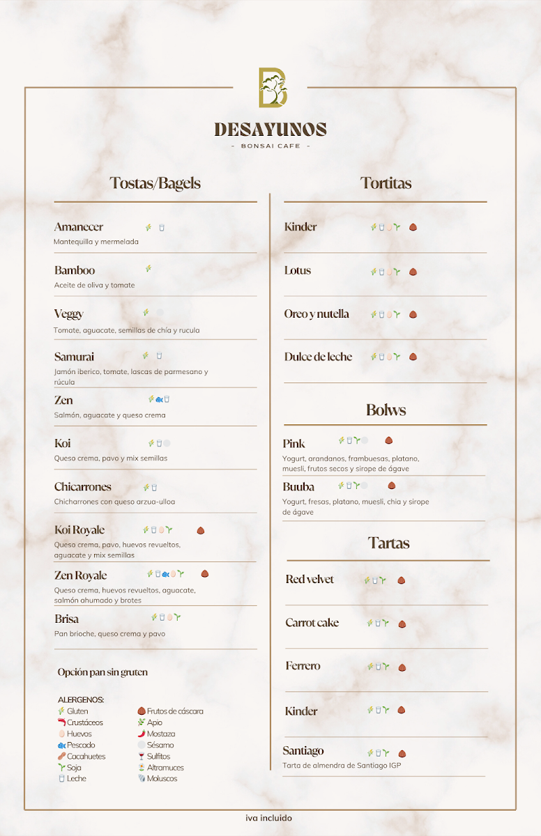 Bonsai Café Photo Menu 1
