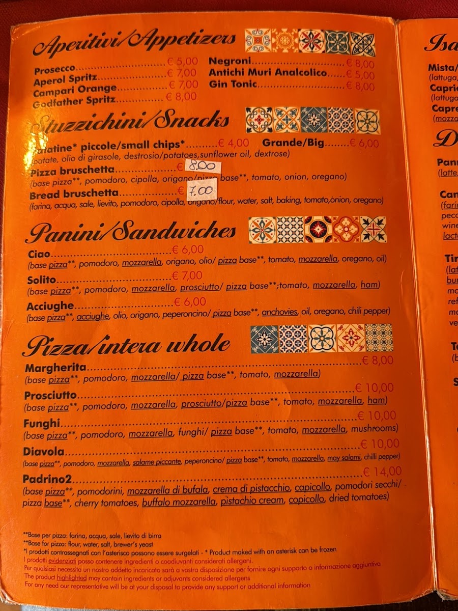 Antichi Muri Photo Menu 1