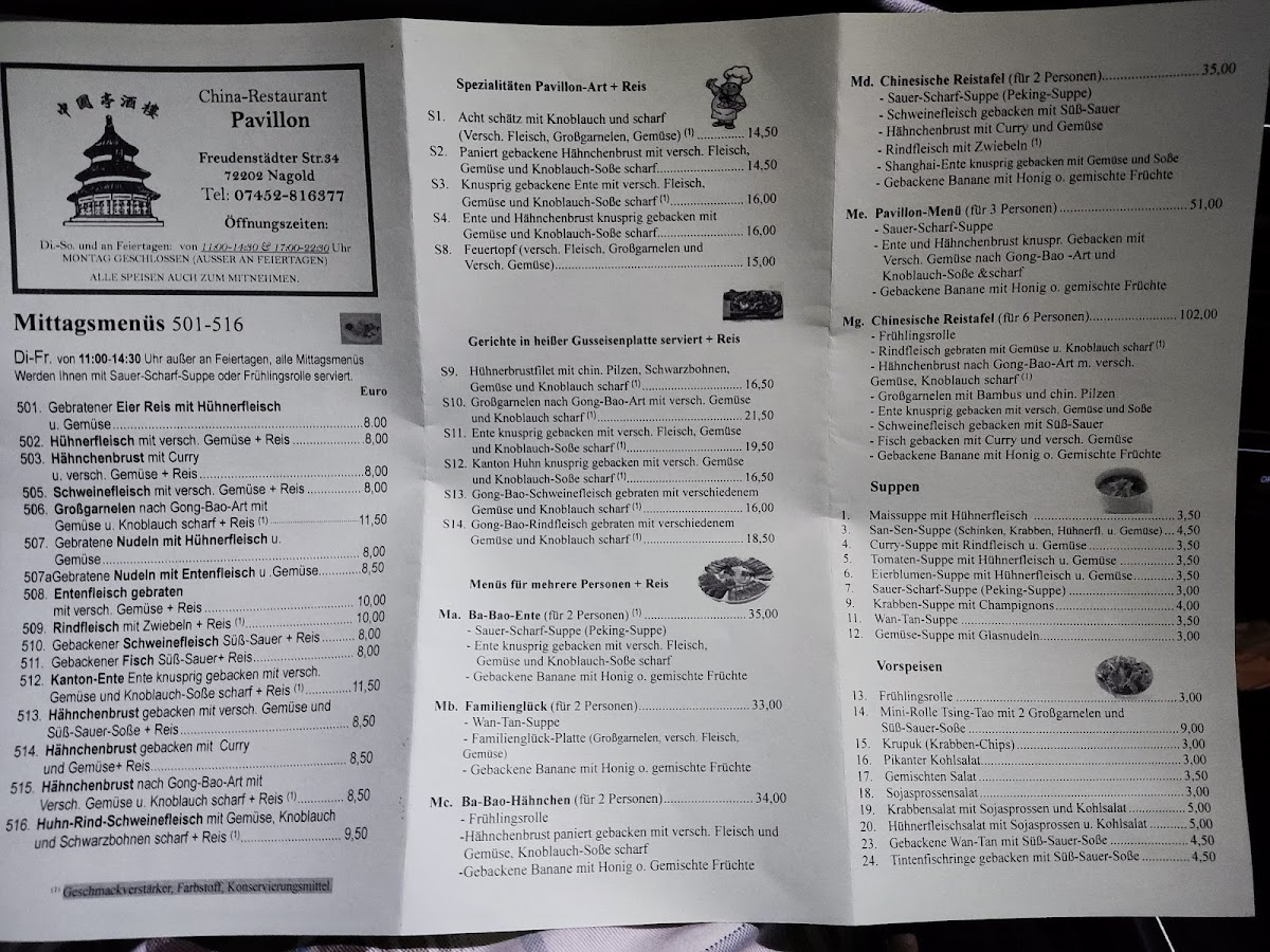 Pavillion China-Restaurant Photo Menu 1
